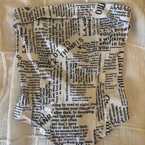 Amazon Black and White Newspaper Print Crop Top